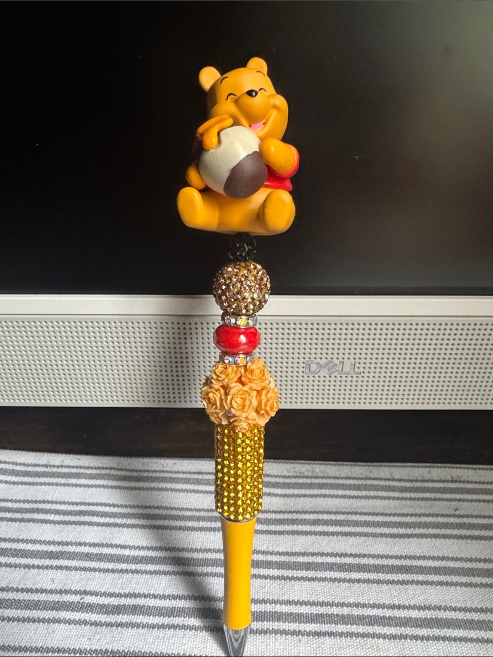 Winnie the Pooh Beaded Ballpoint Pen - Yellow
